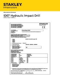 Stanley ID07 Hydraulic Underwater Impact Drill Wrench - ID07920